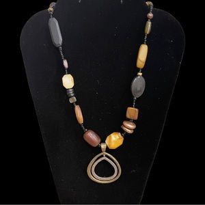 Silpada Silver and Brass Shell Horn Necklace N1787